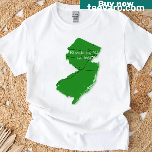 Illustrative design t-shirt representing Elizabeth, NJ