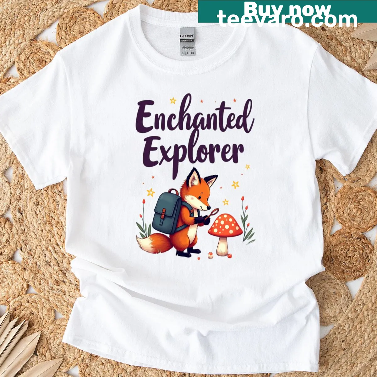 Whimsical landscape illustration on a t-shirt — on a men's t-shirt