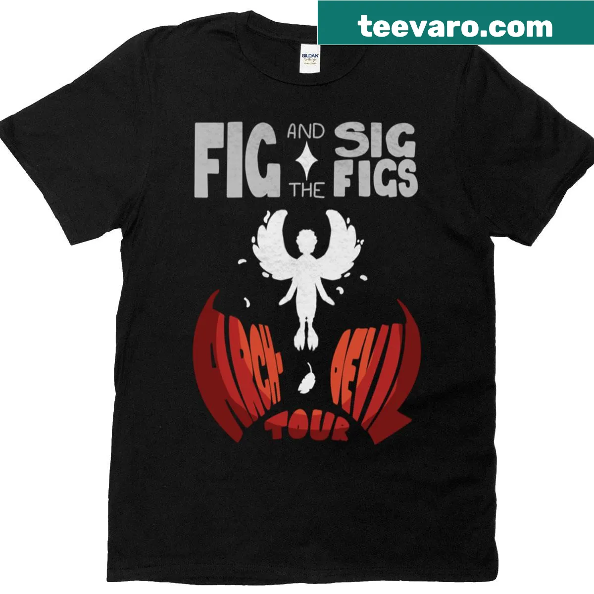Distressed band merch T-shirt for Fig And The Sig Figs Spyre Tour — on a men's t-shirt