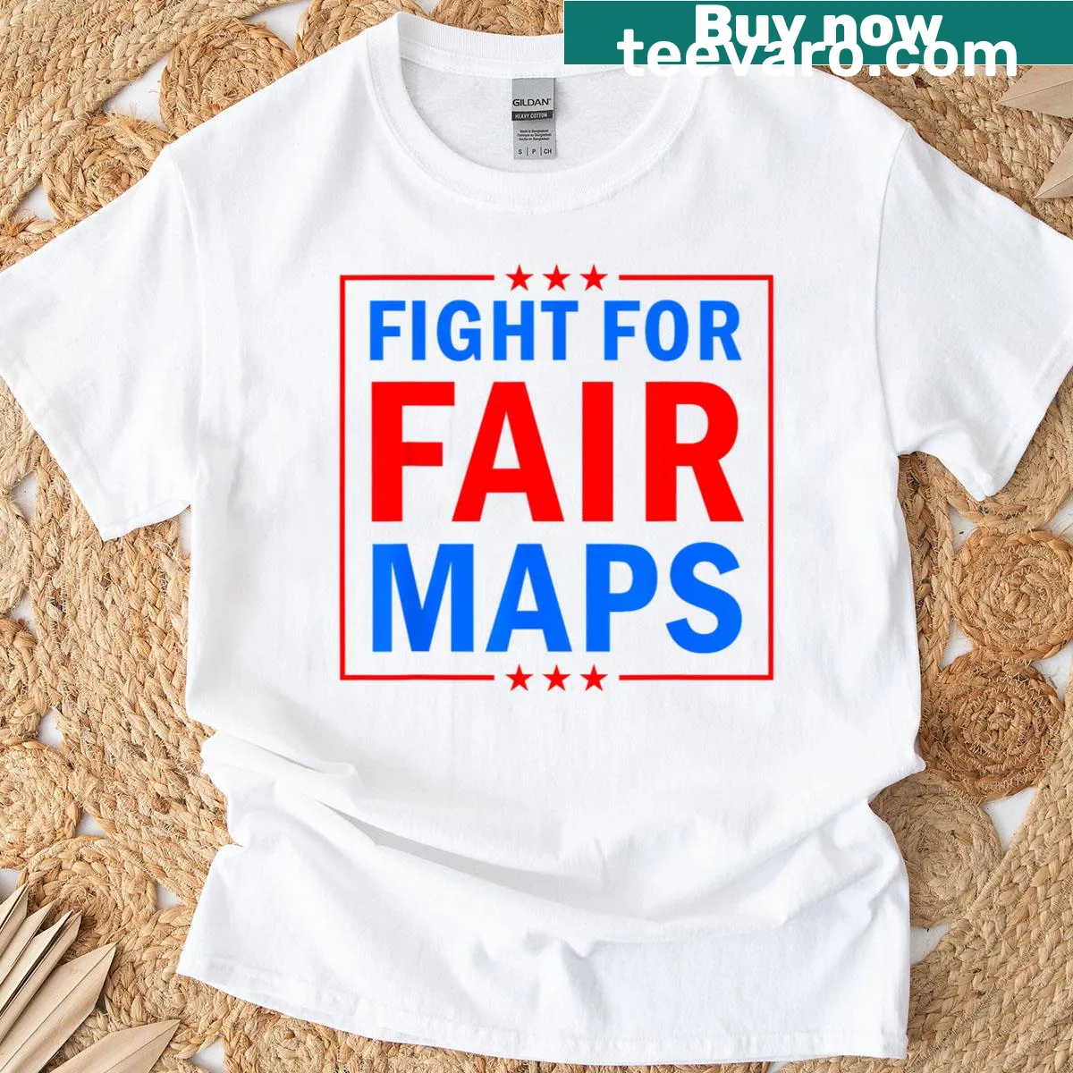 Bold political T-shirt with the slogan 'Fight For Fair Maps' — on a men's t-shirt