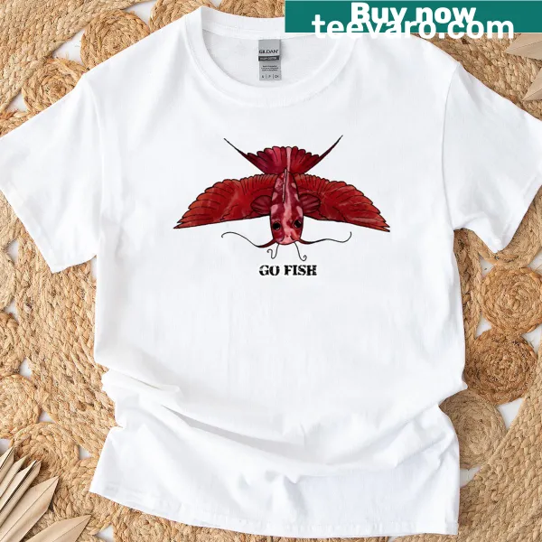 Illustration of a bird fishing on a t-shirt