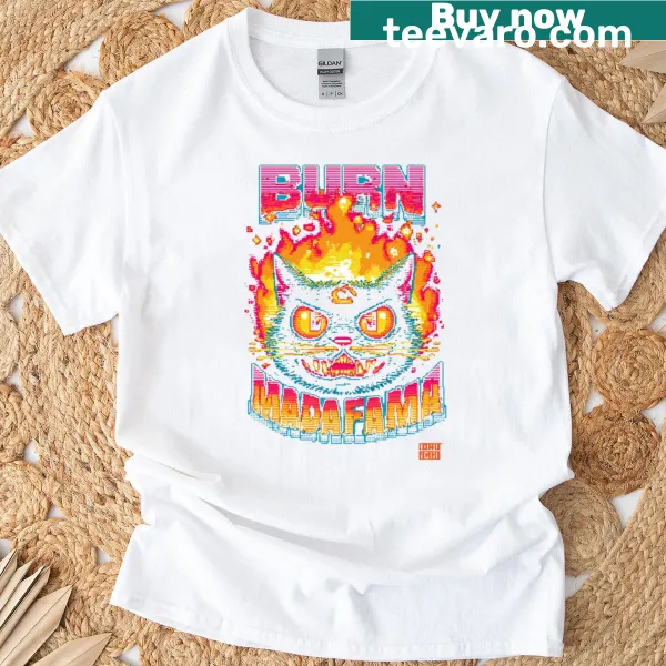 T-shirt with a playful cartoon feline design