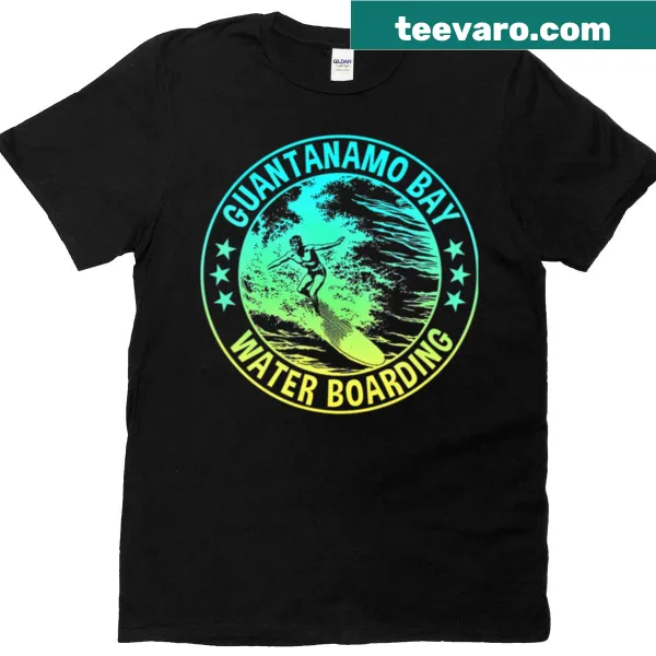 Edgy graphic T-shirt referencing waterboarding