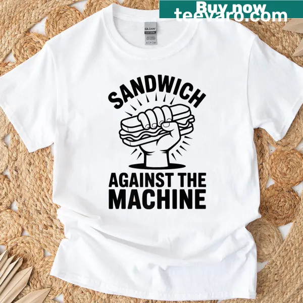 Cartoon sandwich design on a humorous T-shirt