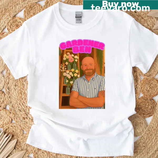 Gardener-themed typography design on a T-shirt.
