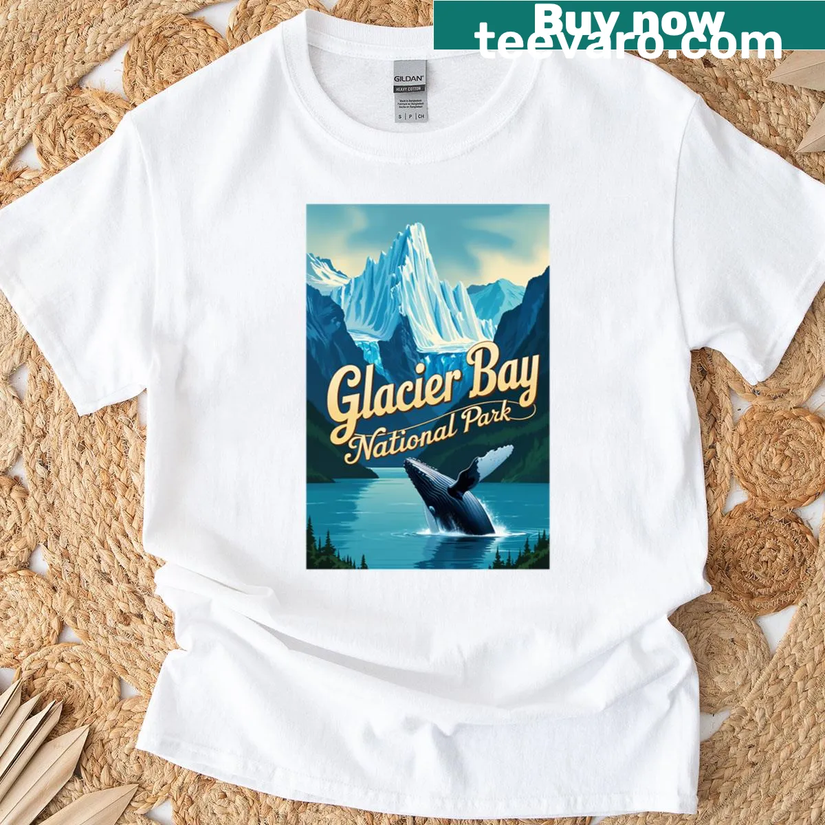 T-shirt showcasing Glacier Bay National Park design — on a men's t-shirt