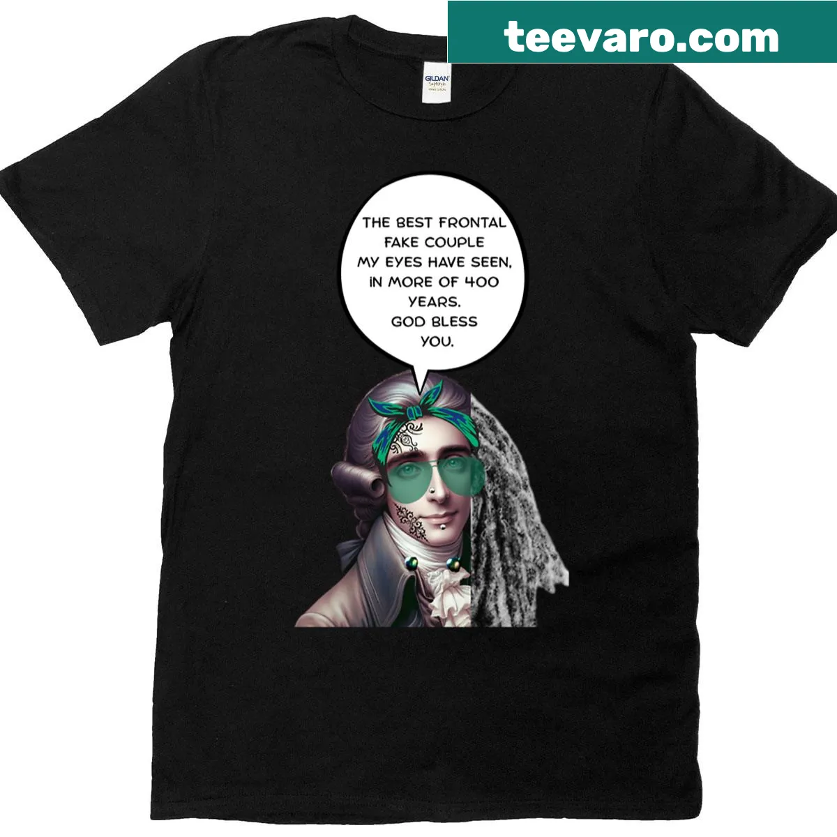 Minimalist T-shirt with abstract typography design — on a men's t-shirt