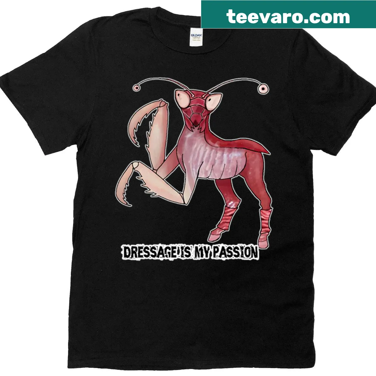 Whimsical illustration of a horse creature on a t-shirt — on a men's t-shirt