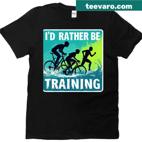 Motivational t-shirt with triathlon training message