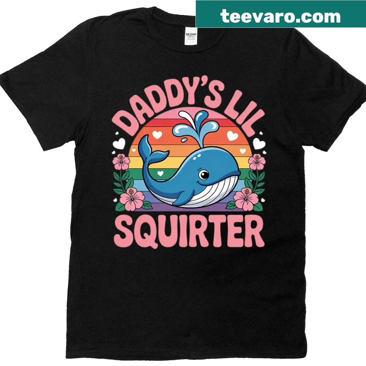 Funny Daddy's Lil Squirter T-shirt with humorous saying — on a men's t-shirt