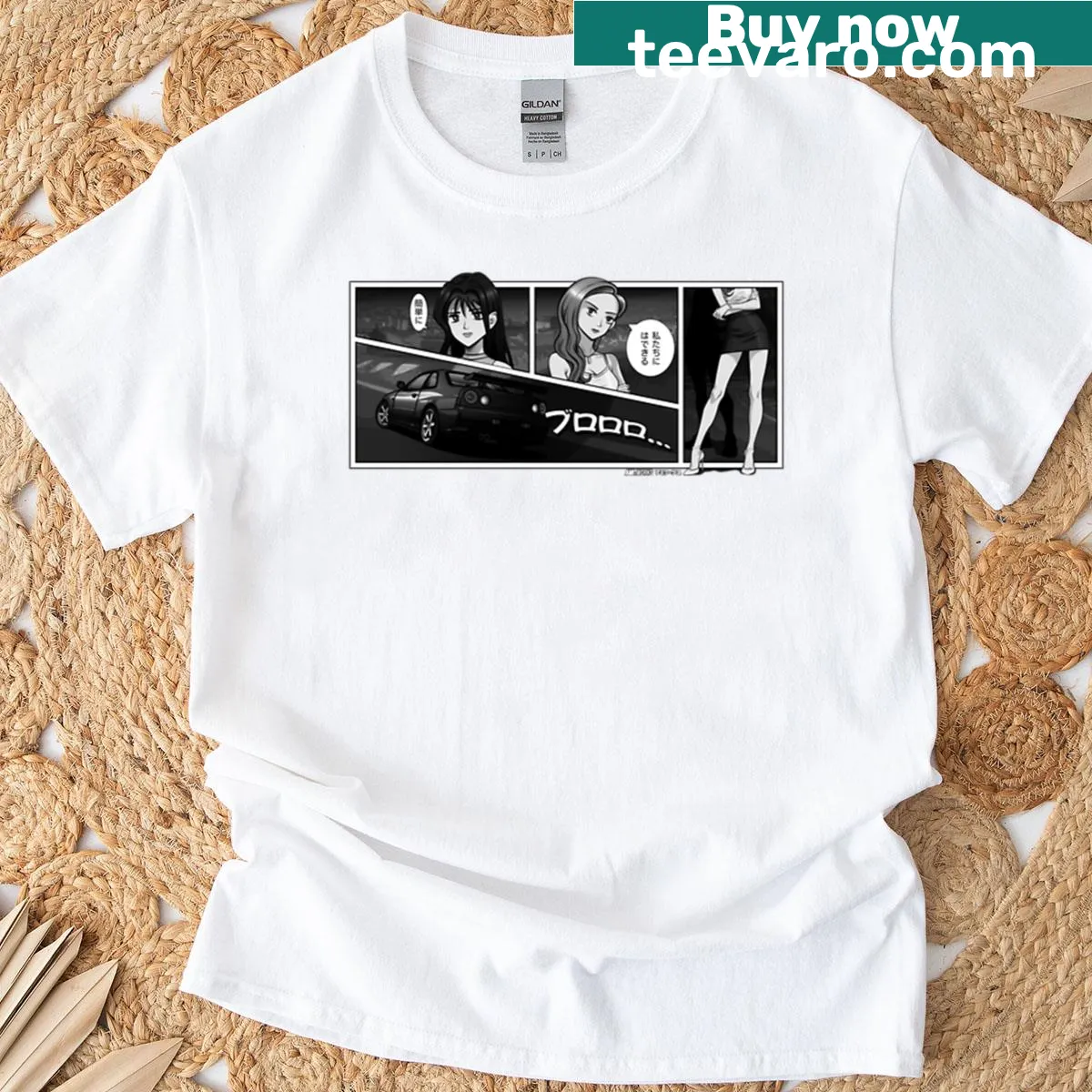 Initial D manga panel featuring Mako Sayuki on T-shirt — on a men's t-shirt