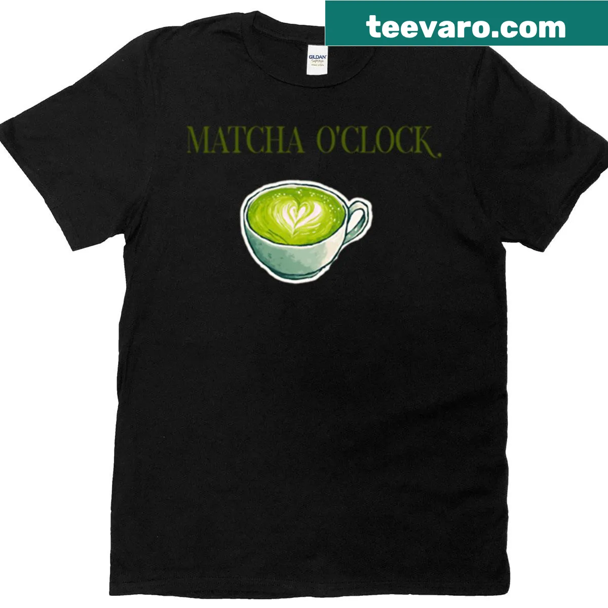 Funny T-shirt with 'It's Matcha O'clock' saying — on a men's t-shirt
