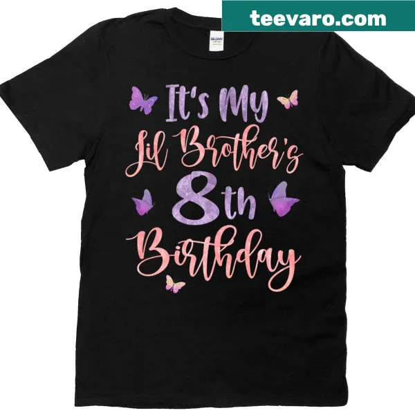 8th birthday t-shirt featuring a butterfly design