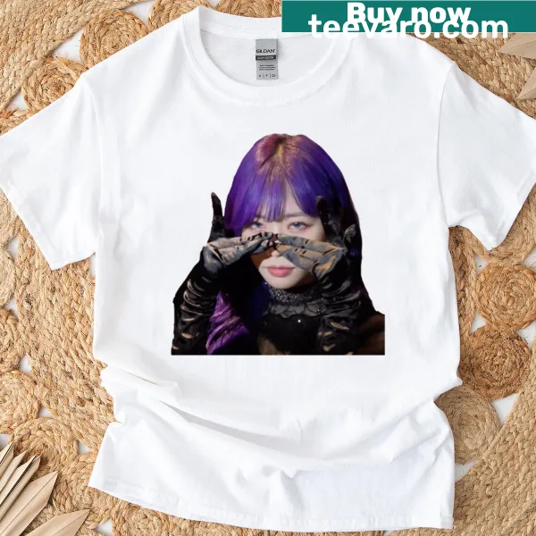 Whimsical illustration of a figure striking a pose on a black T-shirt