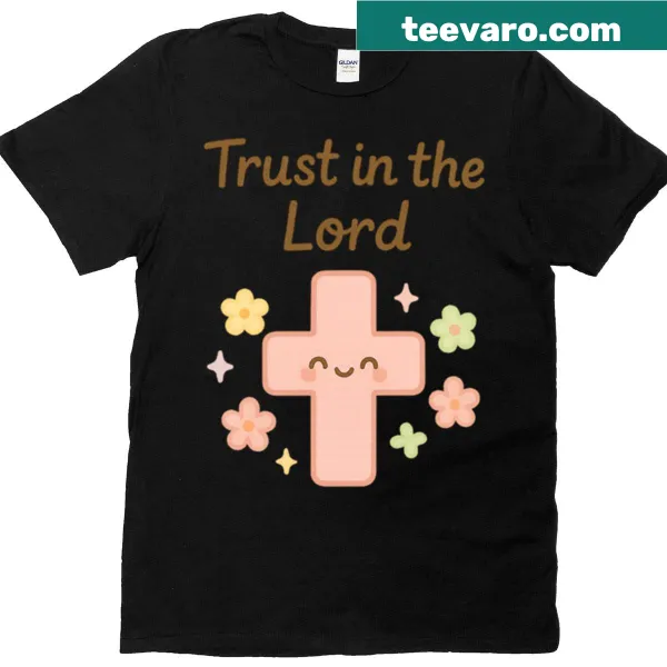 Kawaii-style graphic t-shirt featuring a cute cross design