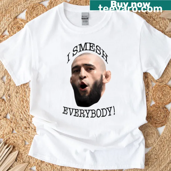 Fighter-themed T-shirt featuring Khamzat Chimaev graphic and phrase