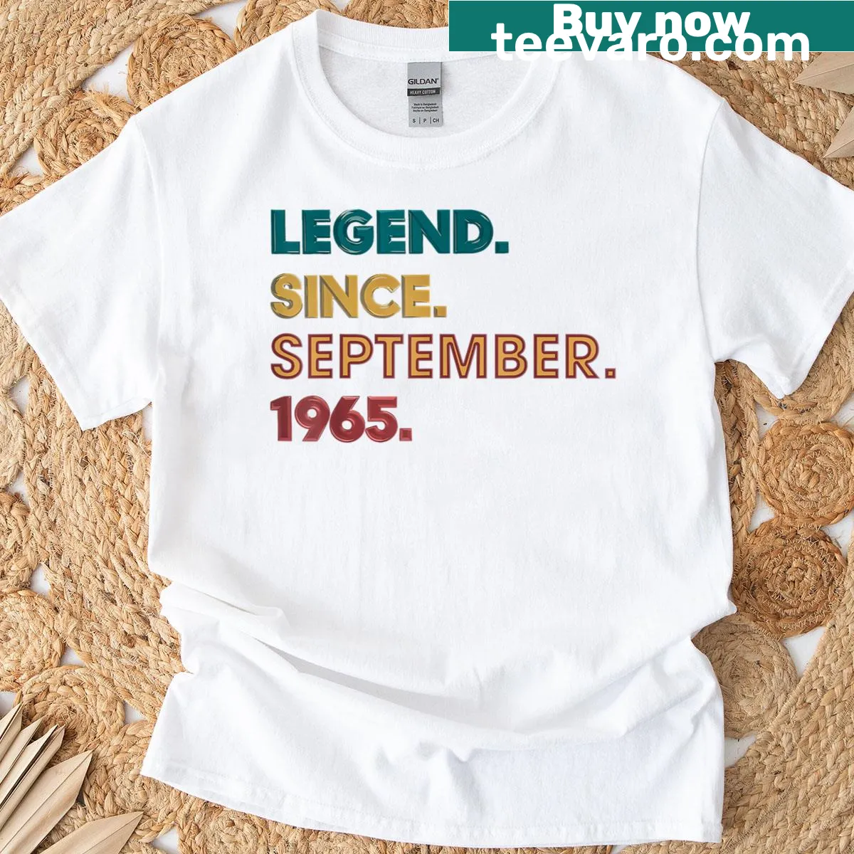 Vintage-style shirt celebrating 60th birthday with humorous graphic — on a men's t-shirt