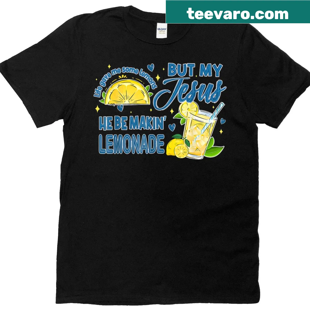 Typography design with a humorous lemon and lemonade saying — on a men's t-shirt