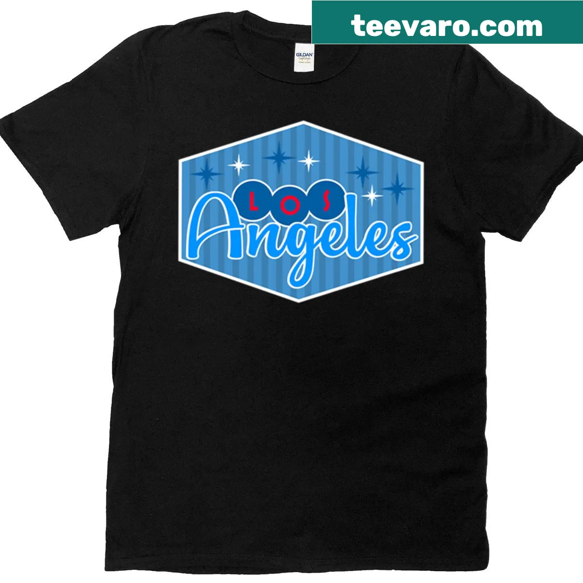 Vintage-style T-shirt featuring an Art Deco sign design — on a men's t-shirt
