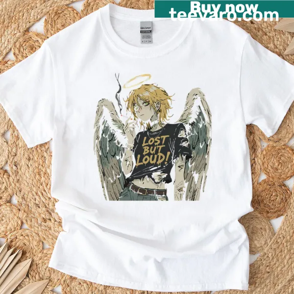 T-shirt featuring the playful character Natalie, Lost But Loud