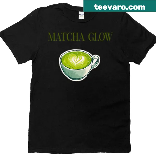 Illustration of matcha tea representing a healthy lifestyle on a T-shirt.