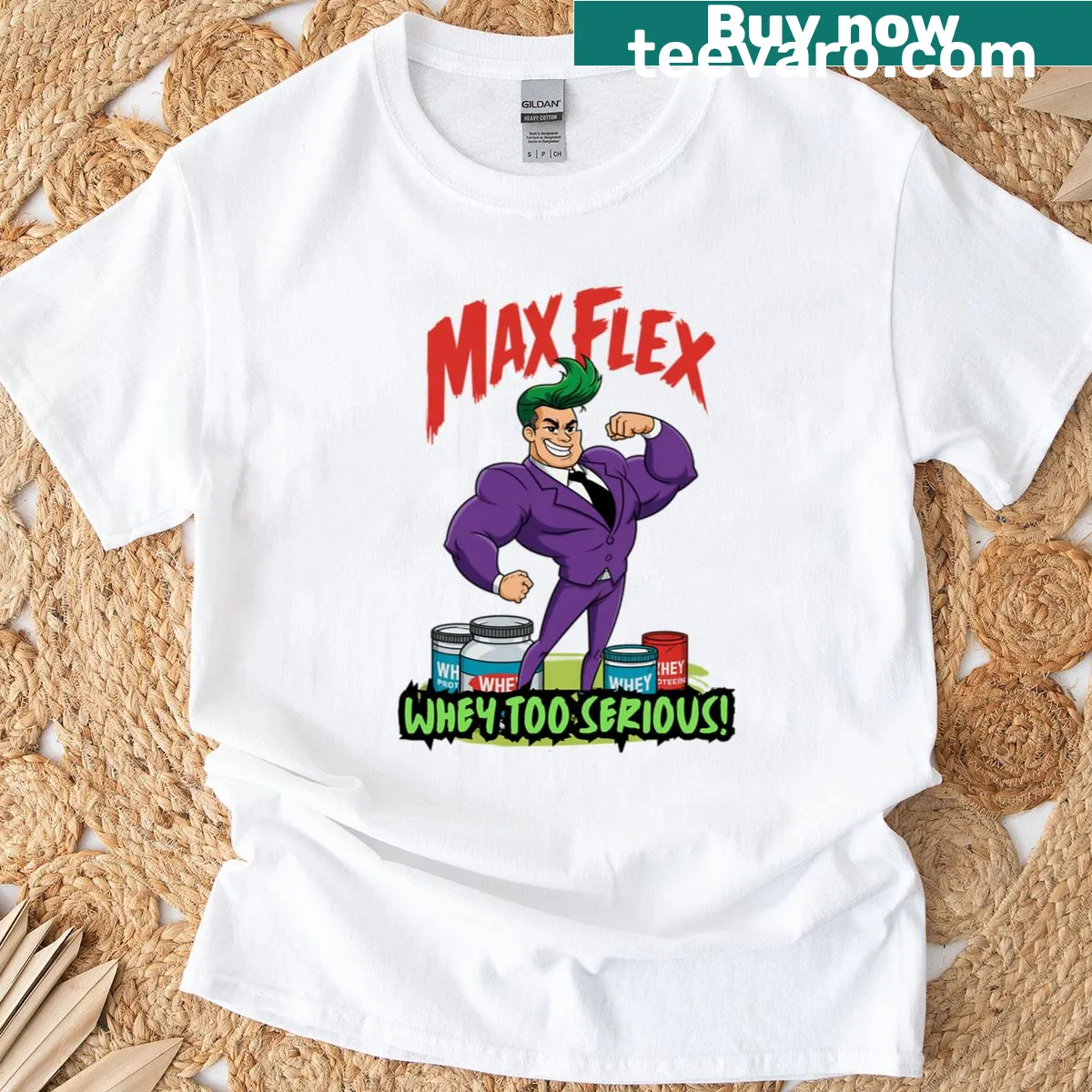 Vintage distressed T-shirt with humorous fitness slogan — on a men's t-shirt