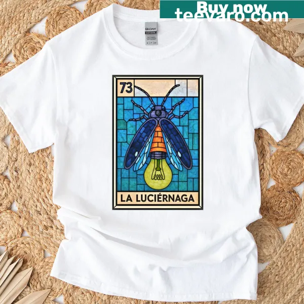 La Luciernaga firefly design T-shirt inspired by Mexican lottery