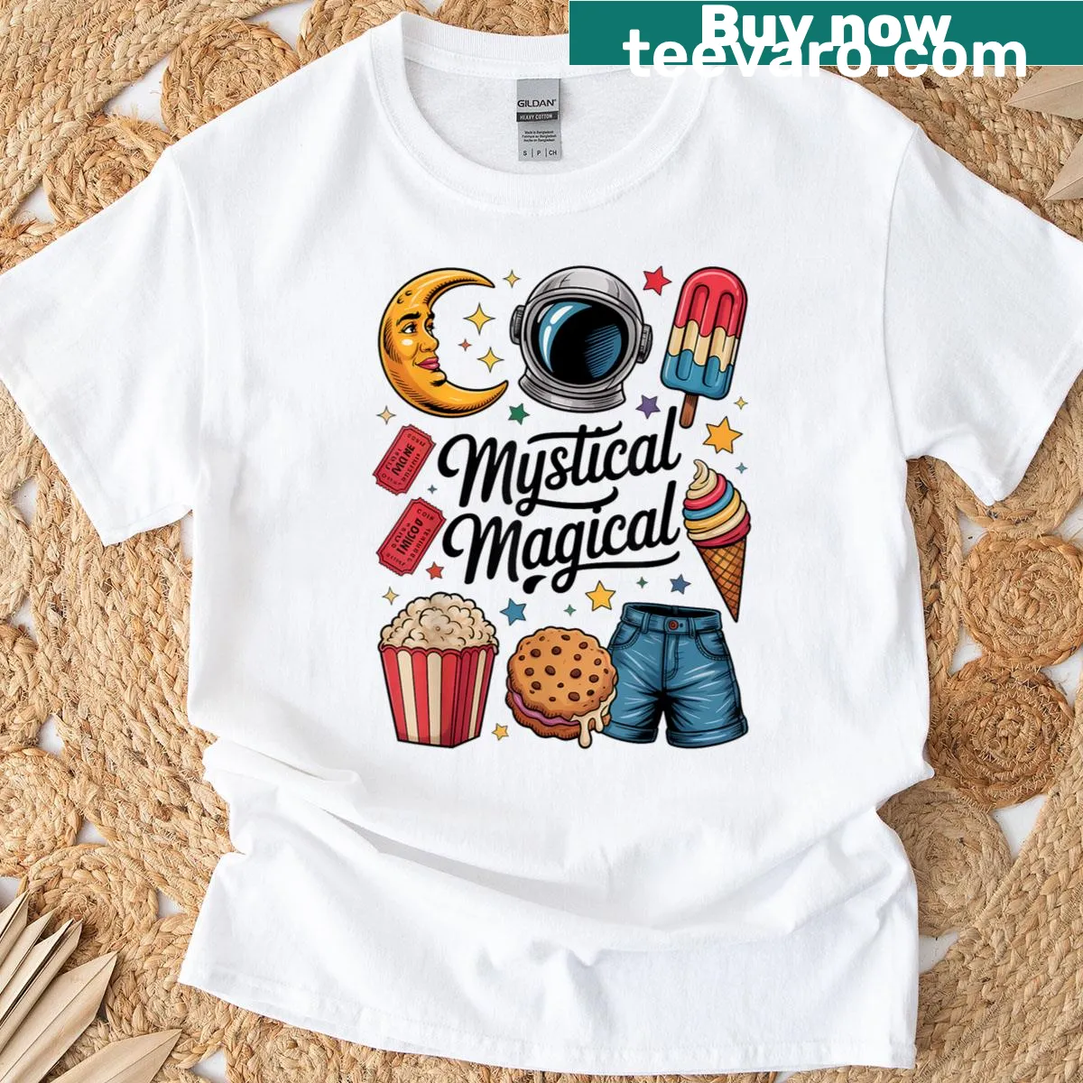 T-shirt with a mystical design celebrating country life in America. — on a men's t-shirt