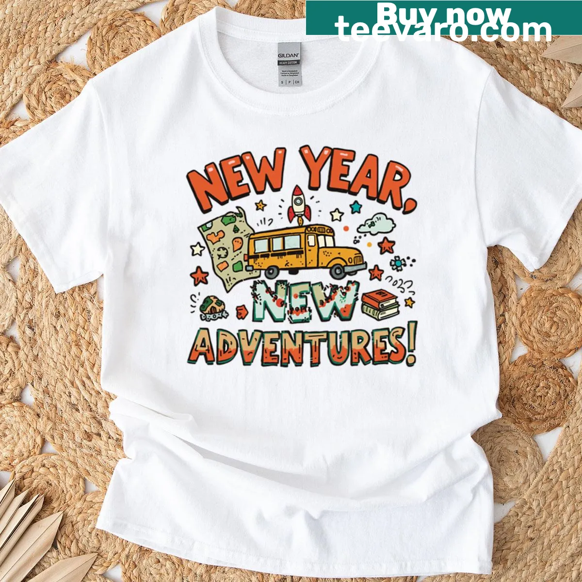 Funny typography design for first day of school adventures — on a men's t-shirt