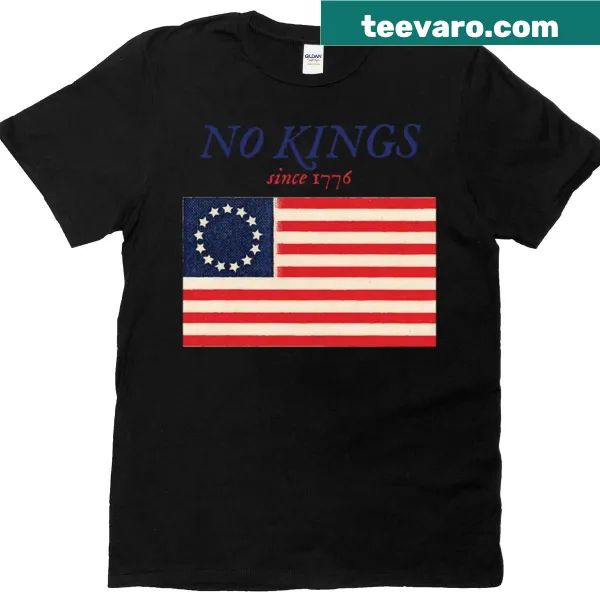 Bold typography t-shirt with the phrase No Kings Since 1776