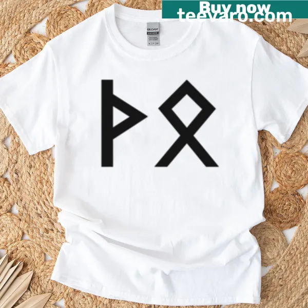 Norse runes design representing strength and power on t-shirt.