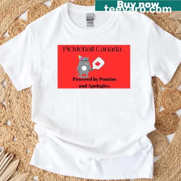 Humorous pickleball t-shirt with Canadian theme