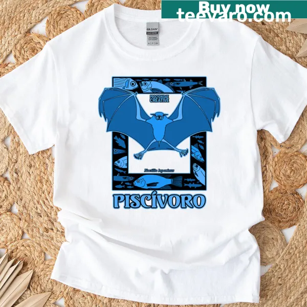 Illustration of various fish on a T-shirt