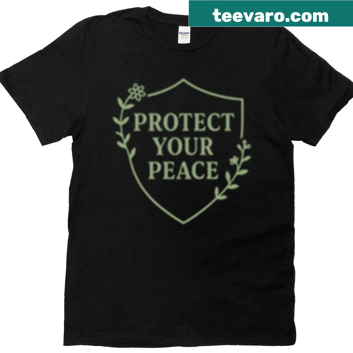 Minimalist typography of 'Protect Your Peace' on a T-shirt. — on a men's t-shirt