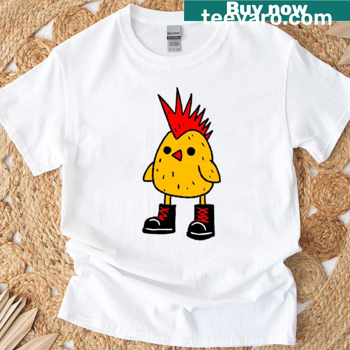 T-shirt with bold 'Punk Rock Chick' text and graphic — on a men's t-shirt