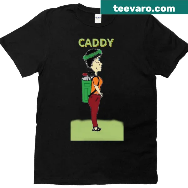 Funny Sandy Is A Caddy T-shirt with playful text graphic
