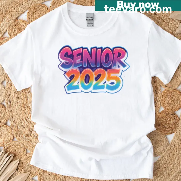 Senior 2025 t-shirt with bold lettering