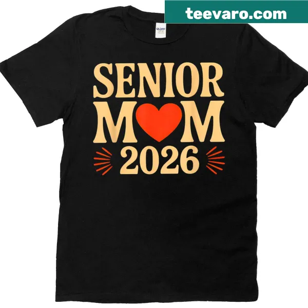Typography design highlighting 'Senior Mom 2026' on a t-shirt.