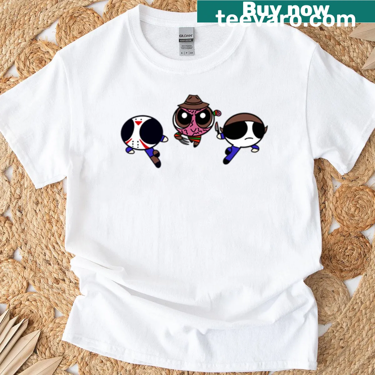Funny Slasher Team graphic T-shirt celebrating horror films — on a men's t-shirt