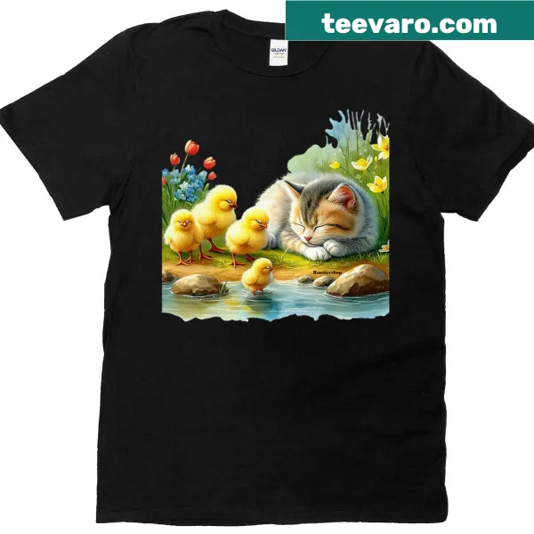 Nature-inspired t-shirt themed around springtime relaxation