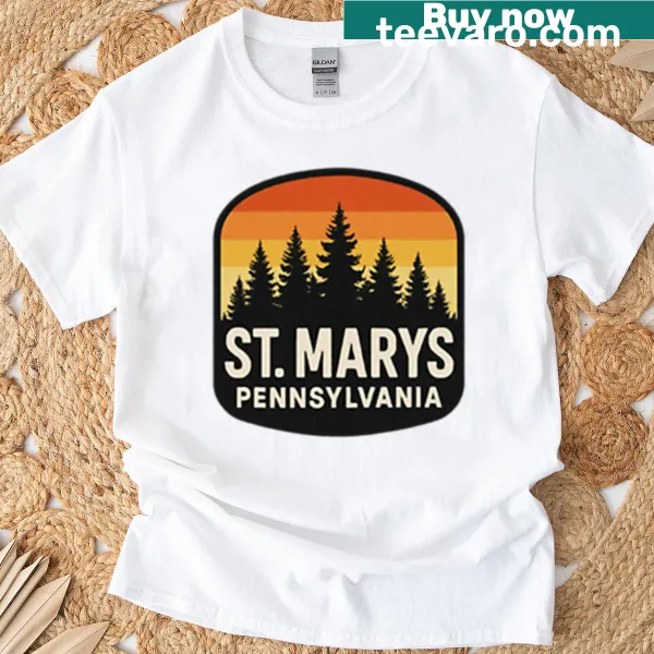 Illustrated design representing St. Marys, Pennsylvania on T-shirt