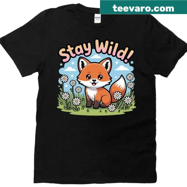 Cute fox graphic T-shirt celebrating adventure and nature