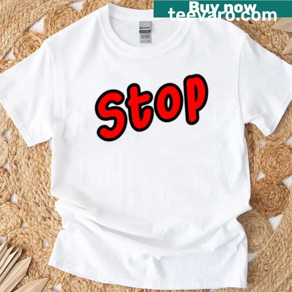 Minimalist T-shirt with stop sign graphic