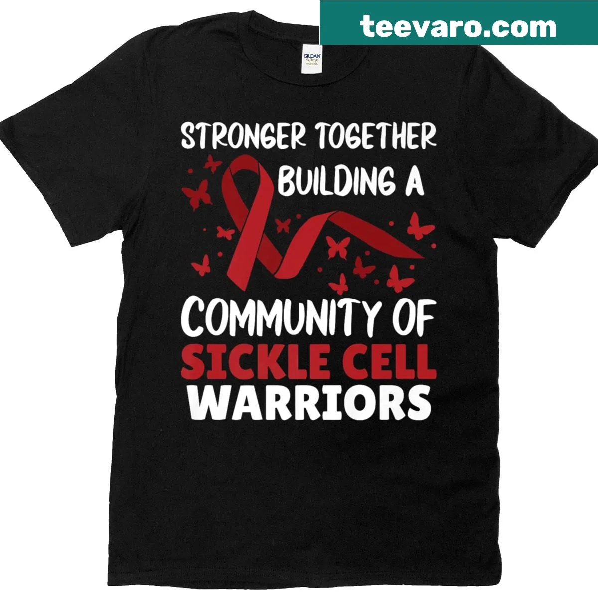 Inspirational typography tee with the phrase 'Stronger Together' — on a men's t-shirt