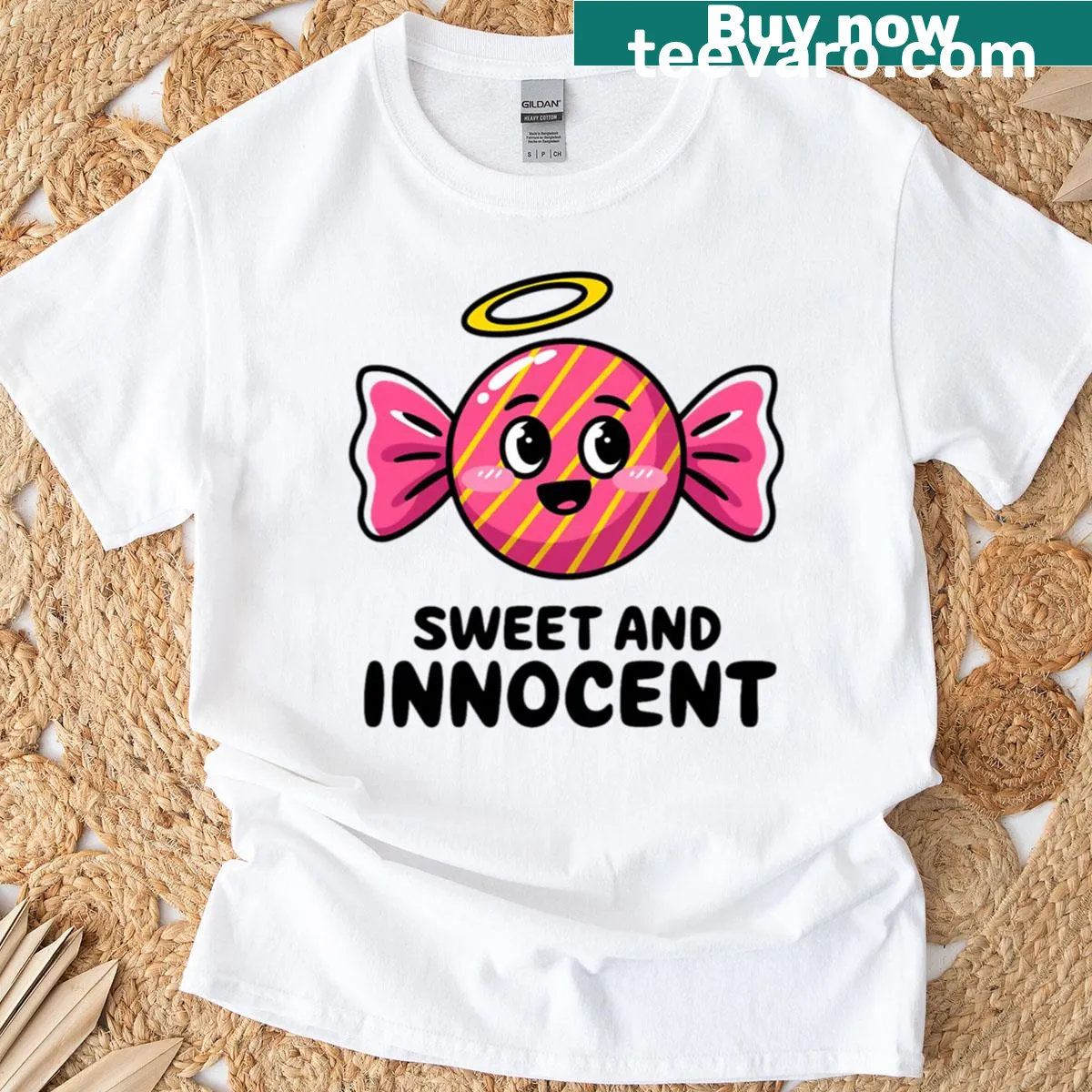 Kawaii candy cartoon design t-shirt for candy lovers — on a men's t-shirt
