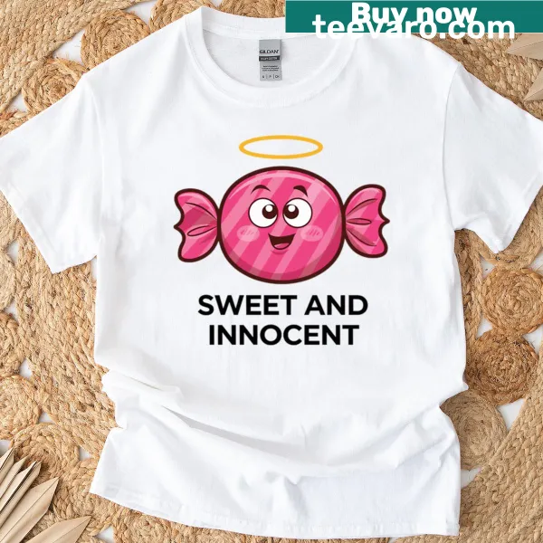 Cute cartoon candy design t-shirt for kids, perfect for candy lovers