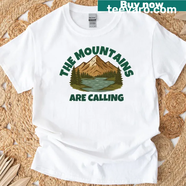 T-shirt with inspirational typography design about mountains.