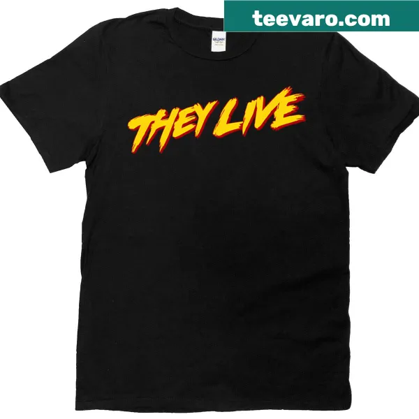 Retro t-shirt inspired by the film They Live with iconic imagery