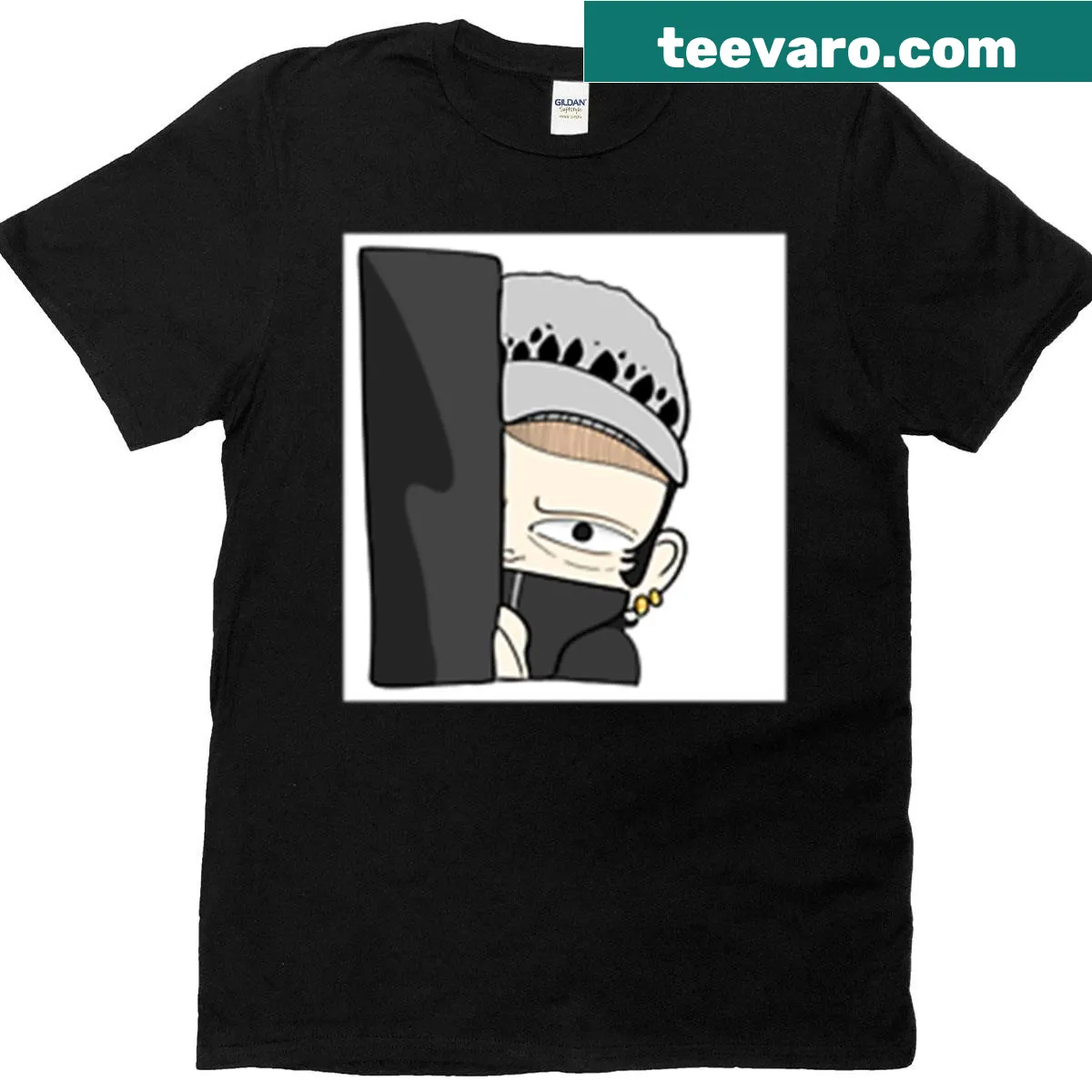 Illustration of Trafalgar Law from One Piece on a t-shirt — on a men's t-shirt