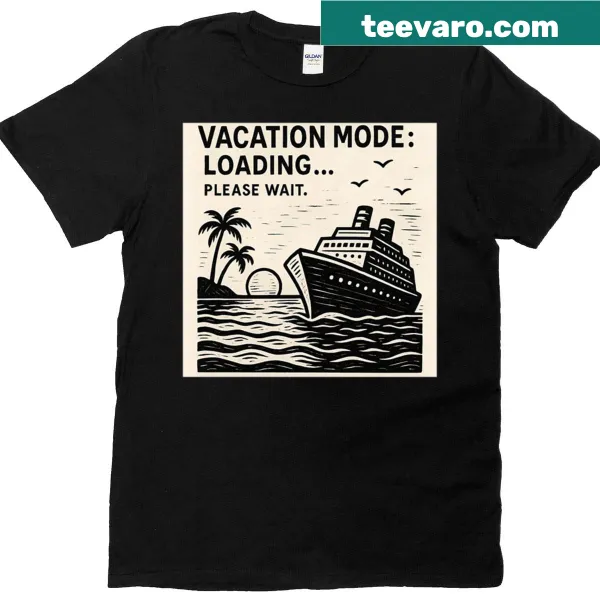 Minimalist cruise ship design t-shirt with vacation theme